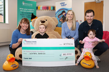 water babies ireland present cheque to childrens health foundation